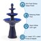 45.25" Oversized 3-Tier Pedestal Ceramic Outdoor Fountain with LED Light, Includes Pump, Multiple Colors